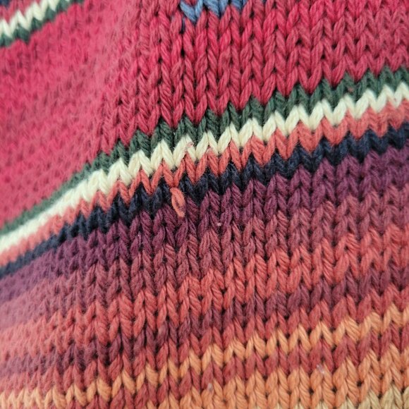 Ralph Lauren Hand Knit Southwest Aztec Print Red Striped Sweater Cardigan Shawl - Picture 5 of 10